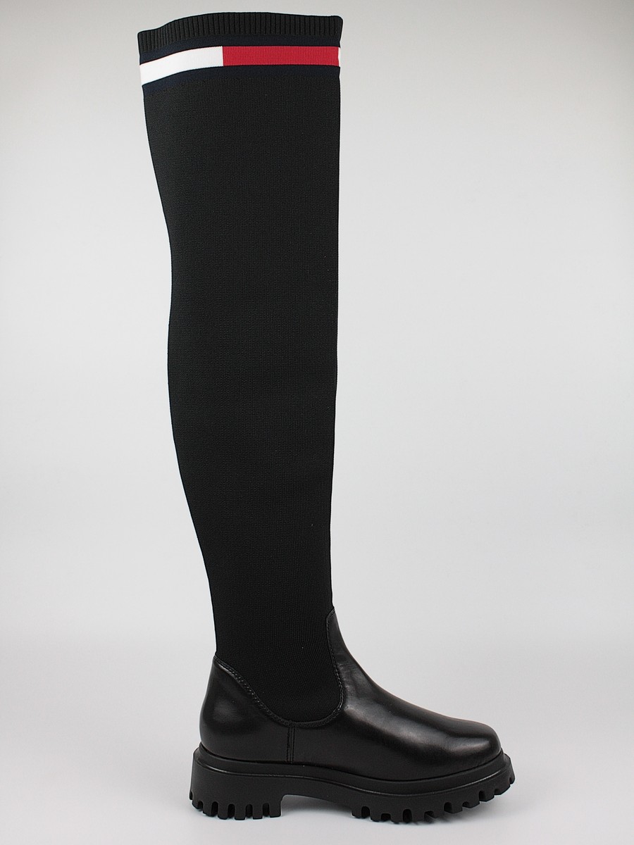 Γυναικεία Μπότα Tommy Hilfiger Knit Overknee Boot EN0EN01830-BDS Μαύρο