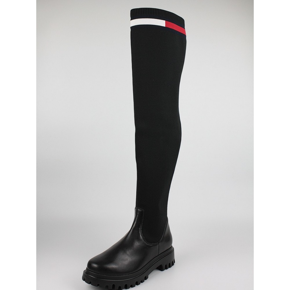 Γυναικεία Μπότα Tommy Hilfiger Knit Overknee Boot EN0EN01830-BDS Μαύρο