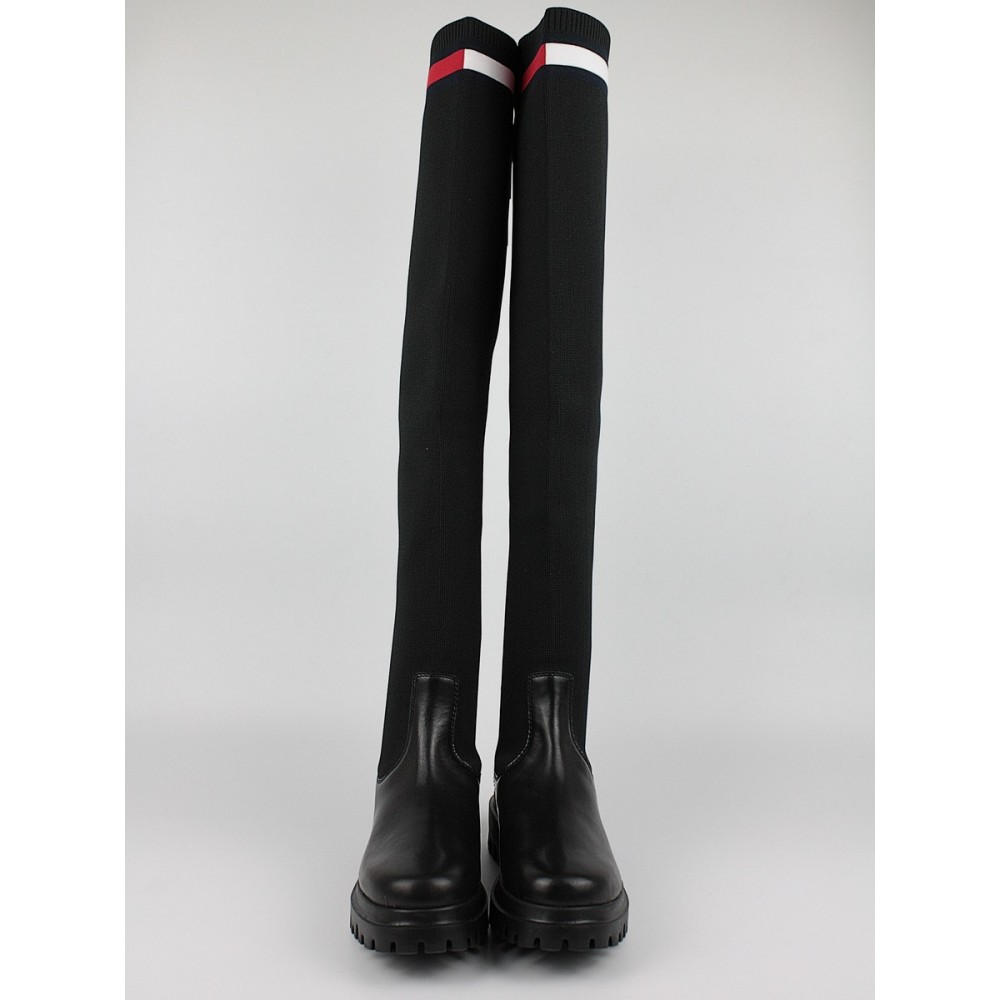 Γυναικεία Μπότα Tommy Hilfiger Knit Overknee Boot EN0EN01830-BDS Μαύρο