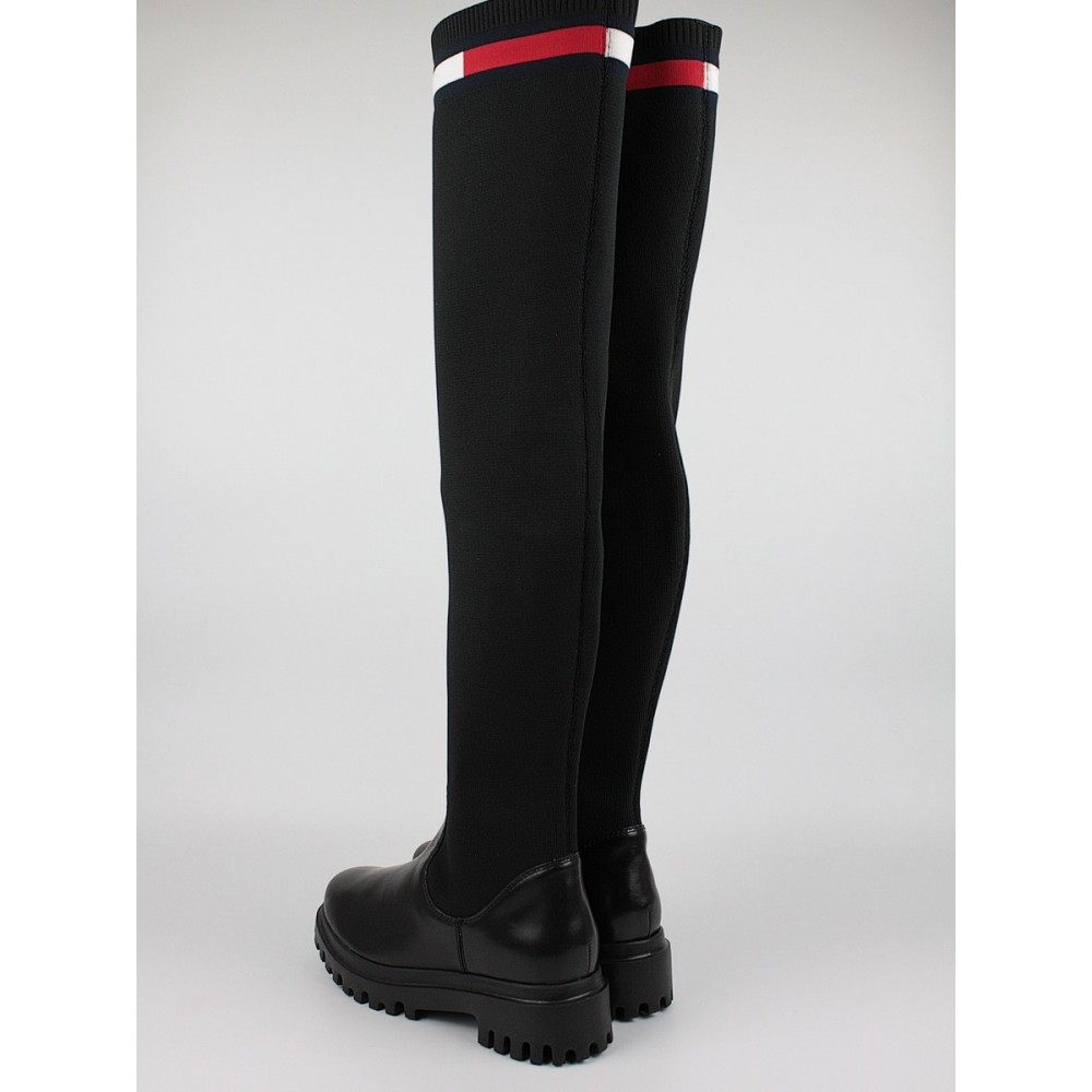 Γυναικεία Μπότα Tommy Hilfiger Knit Overknee Boot EN0EN01830-BDS Μαύρο