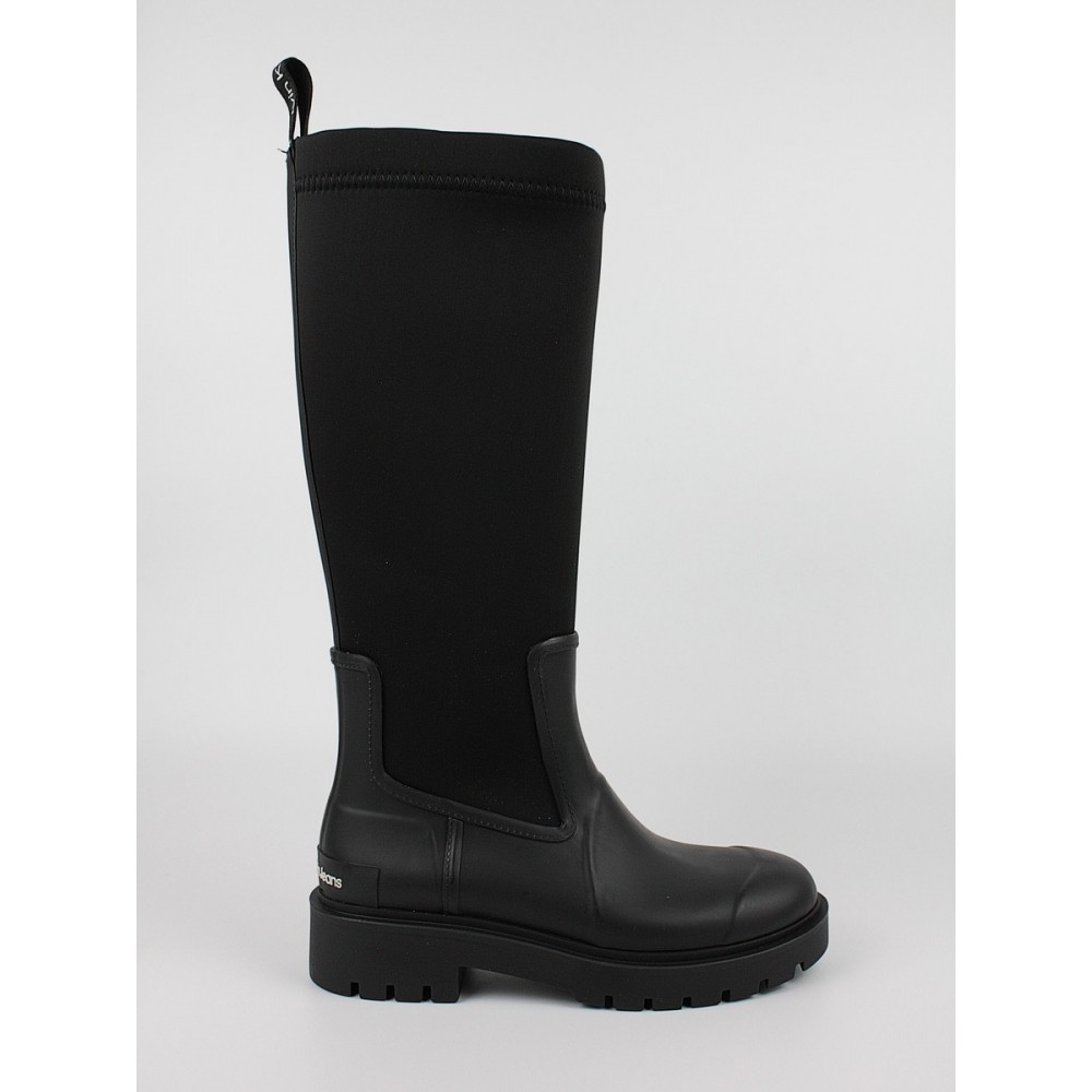 Γυναικεία Μπότα Calvin KLein High Rainboot Neopren YW0YW00838-BDS Μαύρο