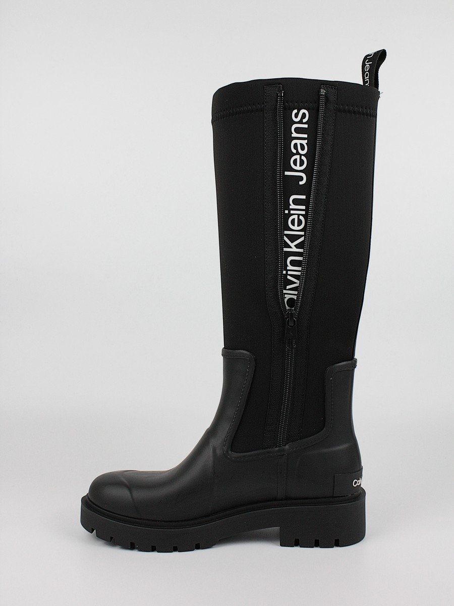 Γυναικεία Μπότα Calvin KLein High Rainboot Neopren YW0YW00838-BDS Μαύρο