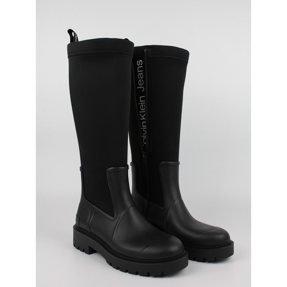 Γυναικεία Μπότα Calvin KLein High Rainboot Neopren YW0YW00838-BDS Μαύρο