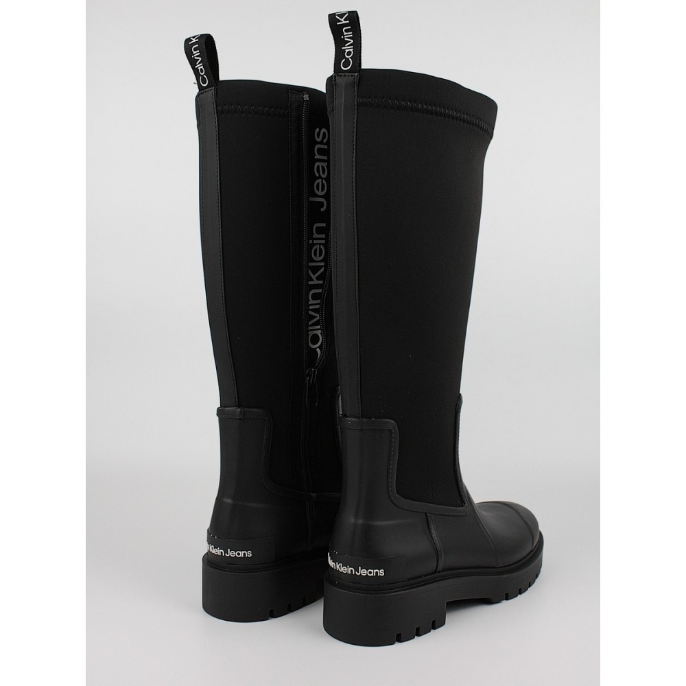 Γυναικεία Μπότα Calvin KLein High Rainboot Neopren YW0YW00838-BDS Μαύρο