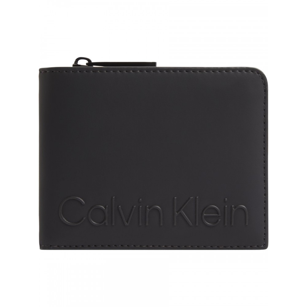 Ανδρικό Πορτοφόλι Calvin Klein Rubberized Bifold Half Zip Z/A K50K509600-BAX Μαύρο