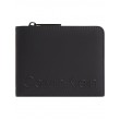 Men Wallet Calvin Klein Rubberized Bifold Half Zip Z/A K50K509600-BAX Black