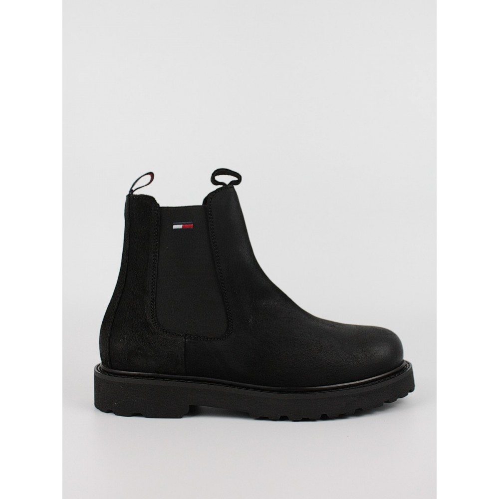 Ανδρικό Μποτάκι Tommy Hilfiger Suede Chelsea Boot EM0EM00829-BDS Μαύρο