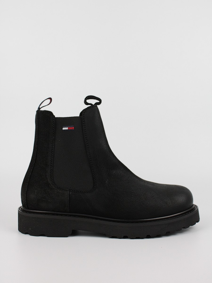 Ανδρικό Μποτάκι Tommy Hilfiger Suede Chelsea Boot EM0EM00829-BDS Μαύρο