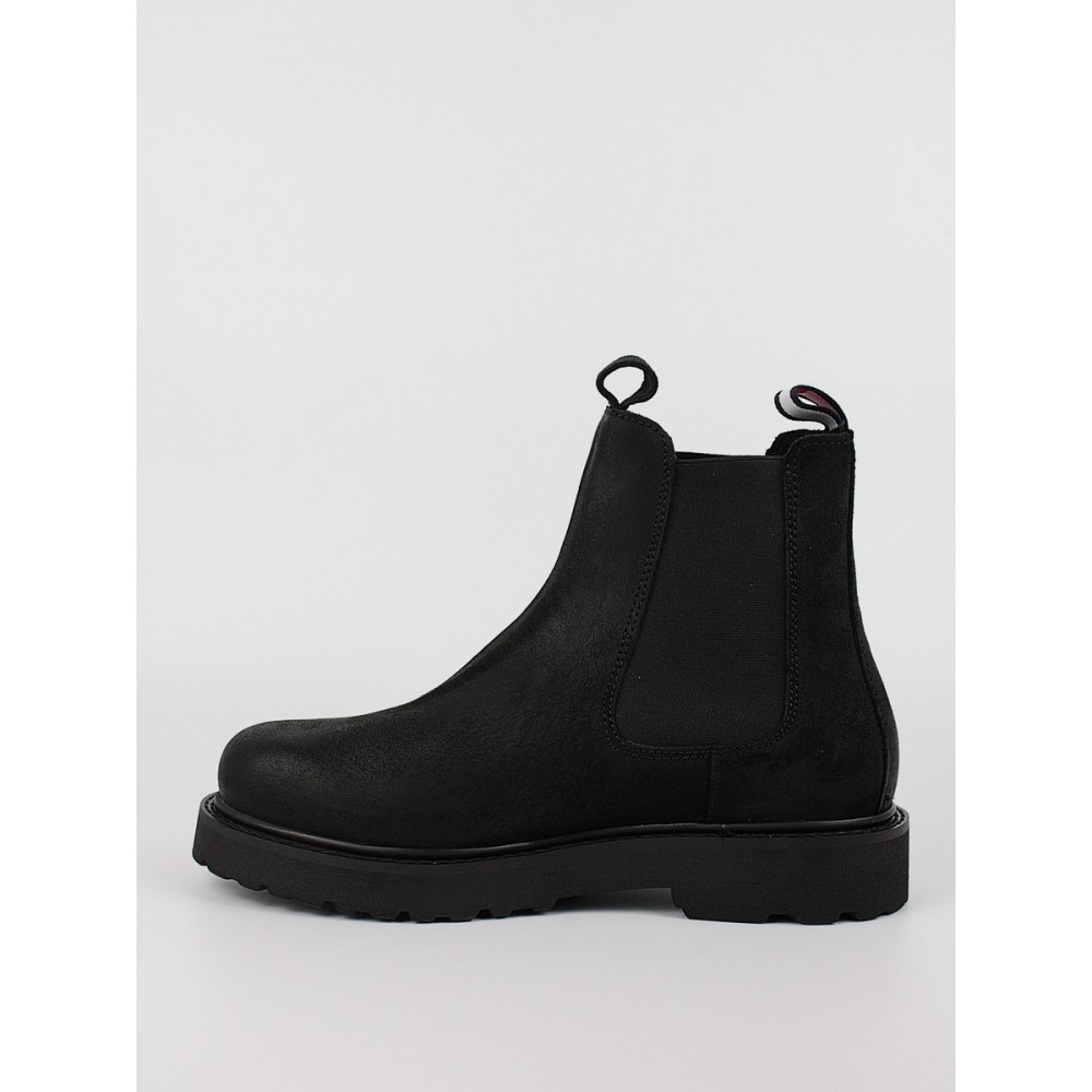 Ανδρικό Μποτάκι Tommy Hilfiger Suede Chelsea Boot EM0EM00829-BDS Μαύρο