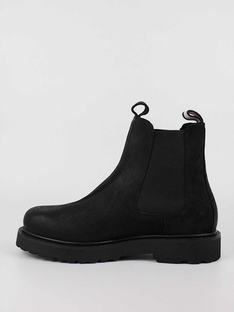 Ανδρικό Μποτάκι Tommy Hilfiger Suede Chelsea Boot EM0EM00829-BDS Μαύρο