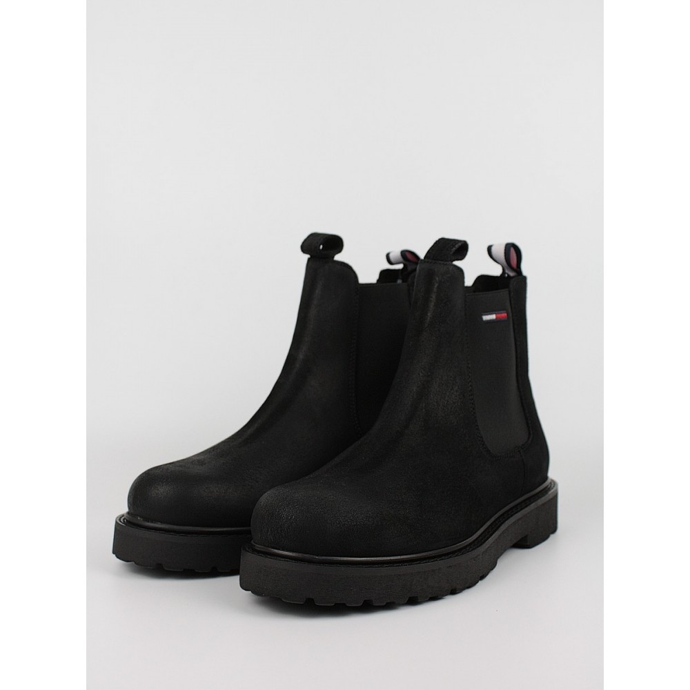 Ανδρικό Μποτάκι Tommy Hilfiger Suede Chelsea Boot EM0EM00829-BDS Μαύρο