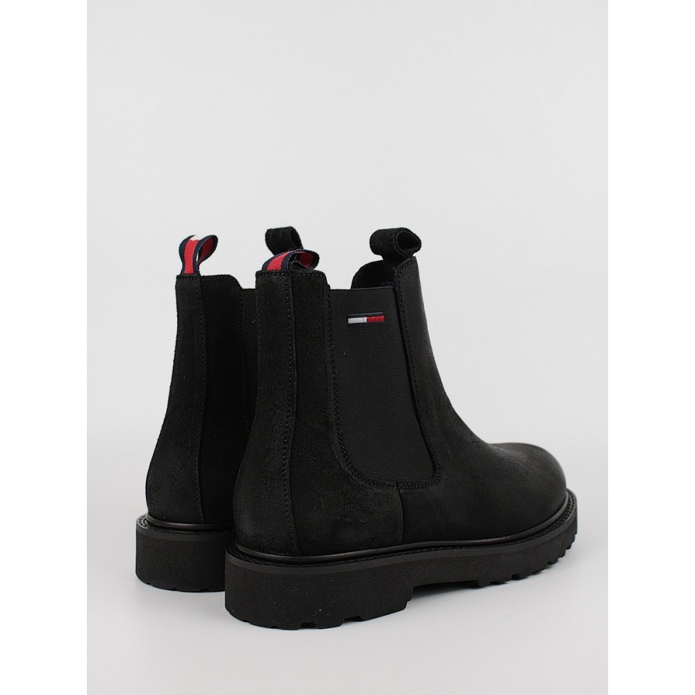 Ανδρικό Μποτάκι Tommy Hilfiger Suede Chelsea Boot EM0EM00829-BDS Μαύρο