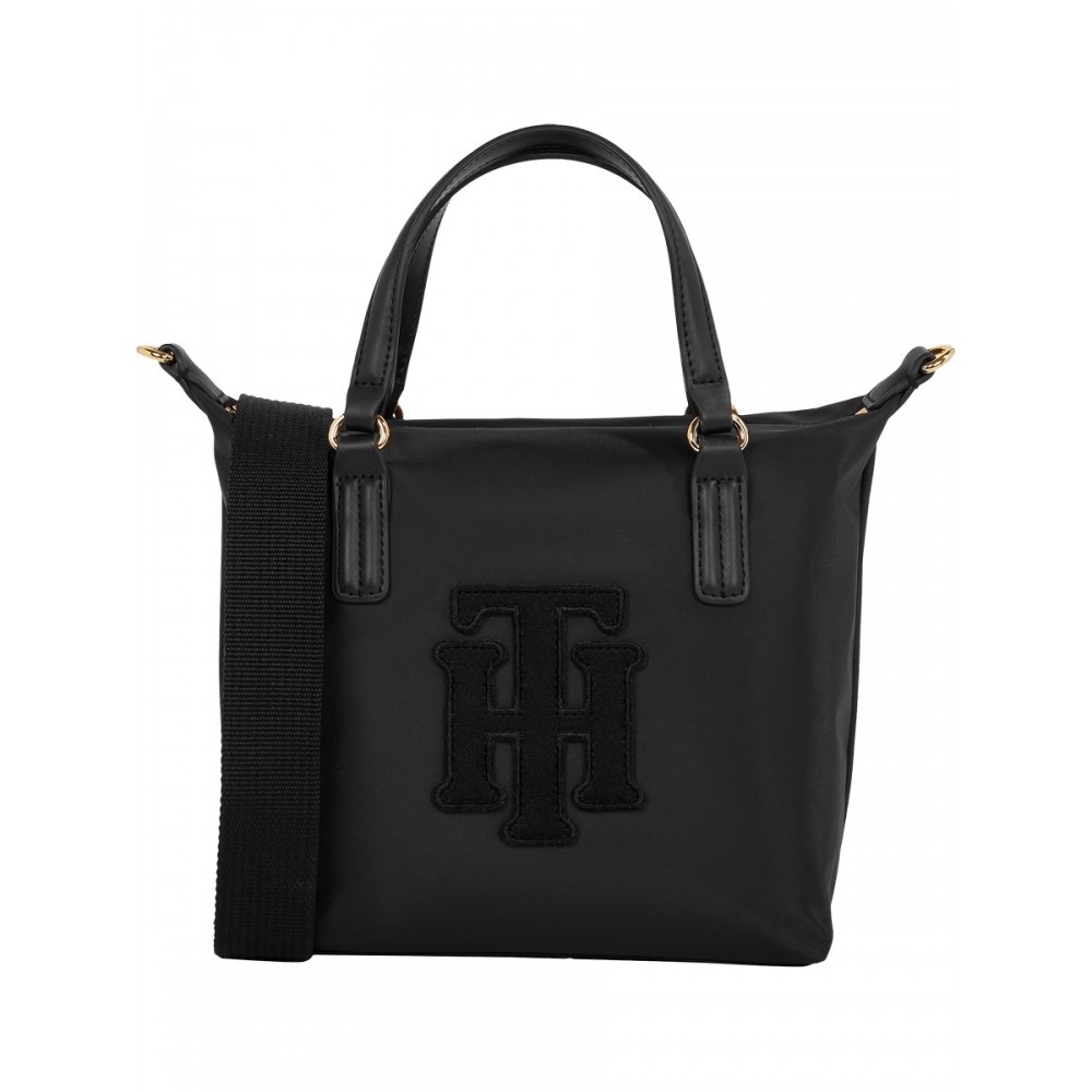 Γυναικεία Τσάντα Tommy Hilfiger Poppy Small Tote Applique AW0AW13174-BDS Μαύρη