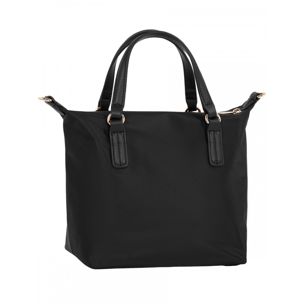 Women Bag Tommy Hilfiger Poppy Small Tote Applique AW0AW13174-BDS Black