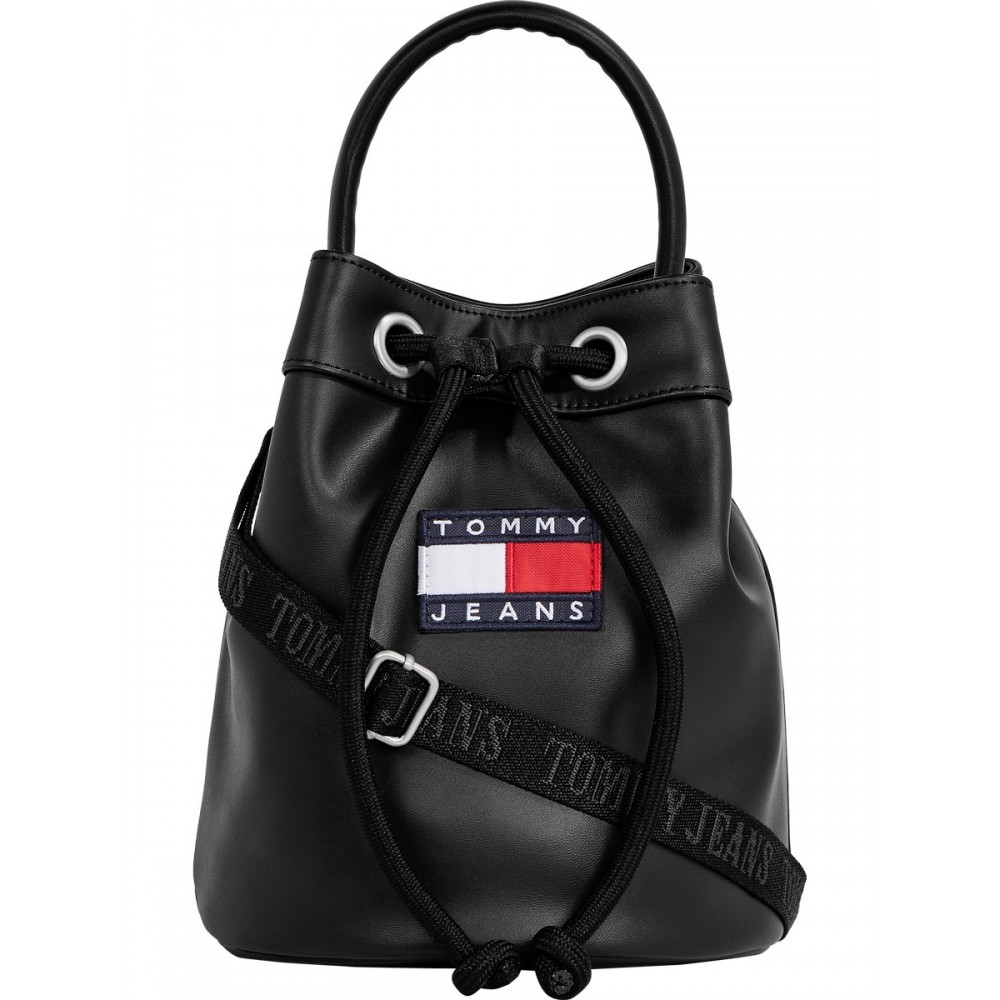 Women Bag Tommy Hilfiger Tjw Heritage Bucket Bag AW0AW12562-0GJ Black