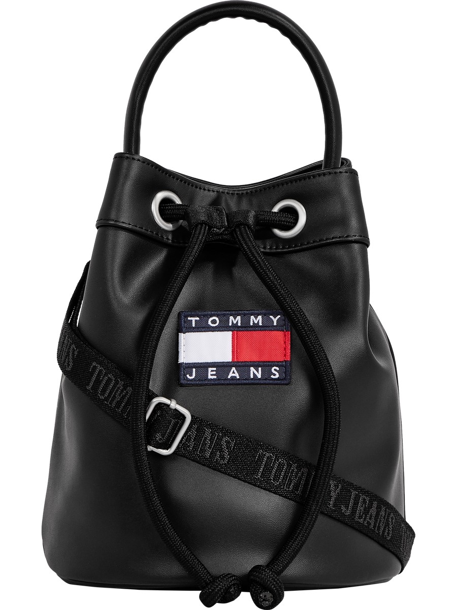 Women Bag Tommy Hilfiger Tjw Heritage Bucket Bag AW0AW12562-0GJ Black