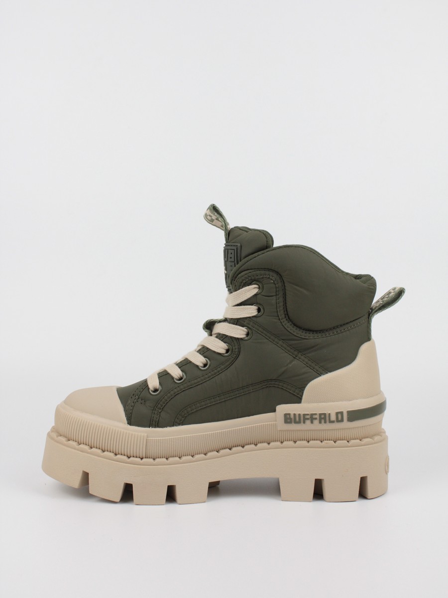 Women's Βοοτ Buffalo Raven Laceup Mid Heavy BUF1630798 Khaki