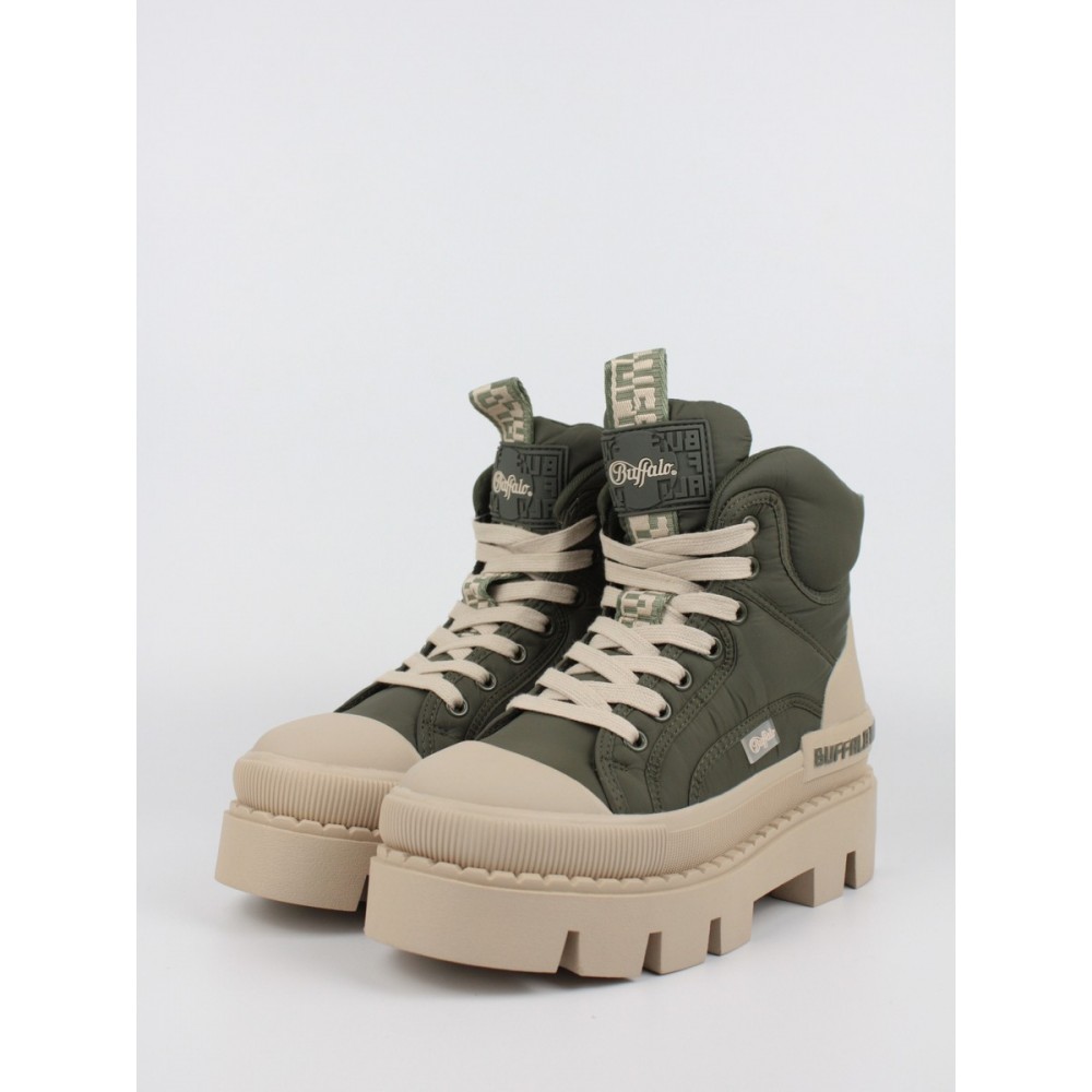 Γυναικείo Μποτάκι Buffalo Raven Laceup Mid Heavy BUF1630798 Χακί