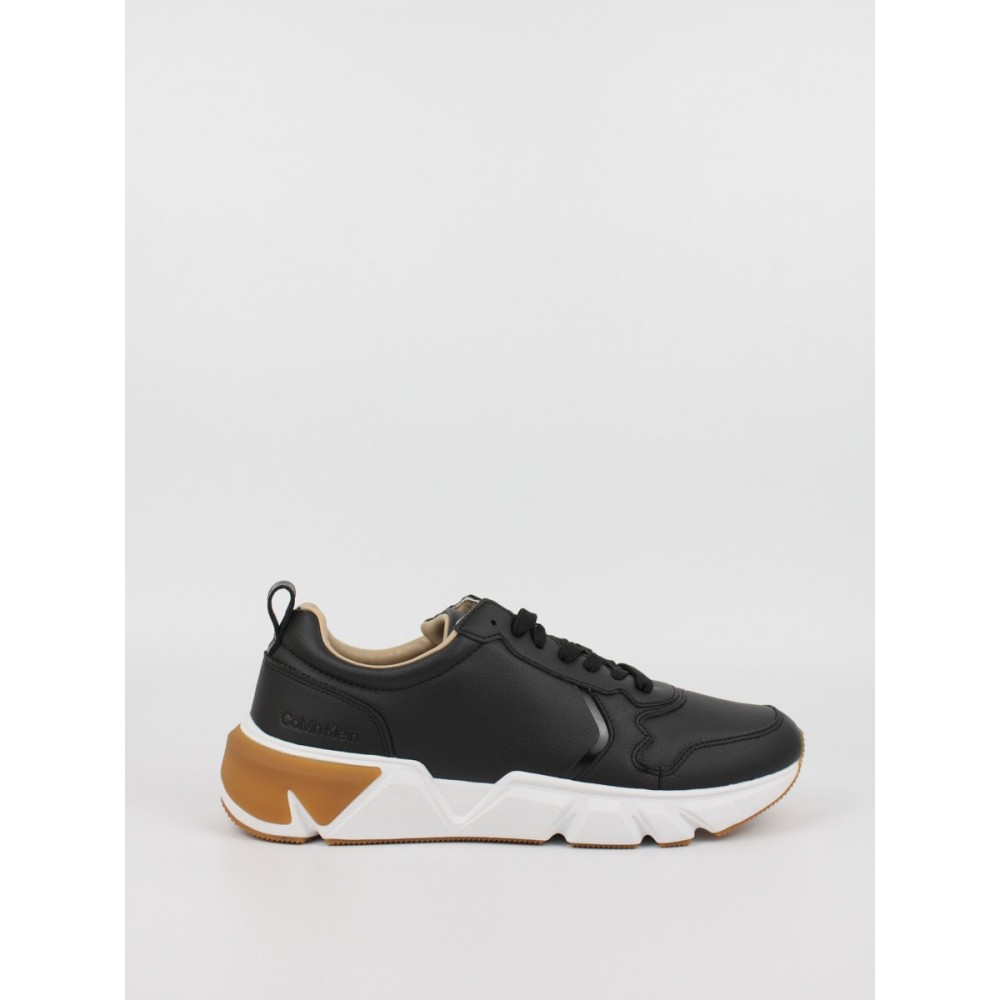 Ανδρικά Sneaker Calvin KLein Low Top Lace Up Vegan Lth HM0HM00648-BEH Μαύρο