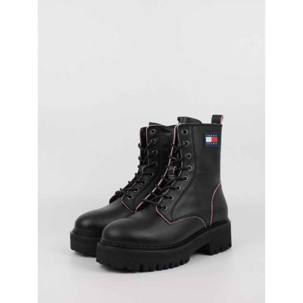 Γυναικείο Αρβυλάκι Tommy Hilfiger Urban Tommy Jeans Piping Boot EN0EN01997-0GO Μαύρο