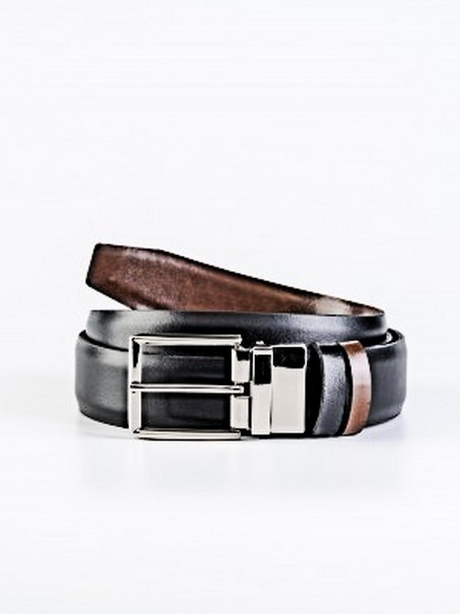 Men Belt Tzevelion BL 205 DK Black-Brown