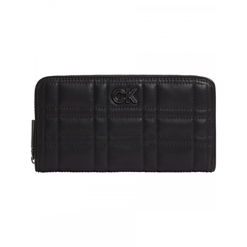 Women Wallet Calvin Klein Re-Lock Quilt Z/A Wallet LG K60K609912-BAX Black