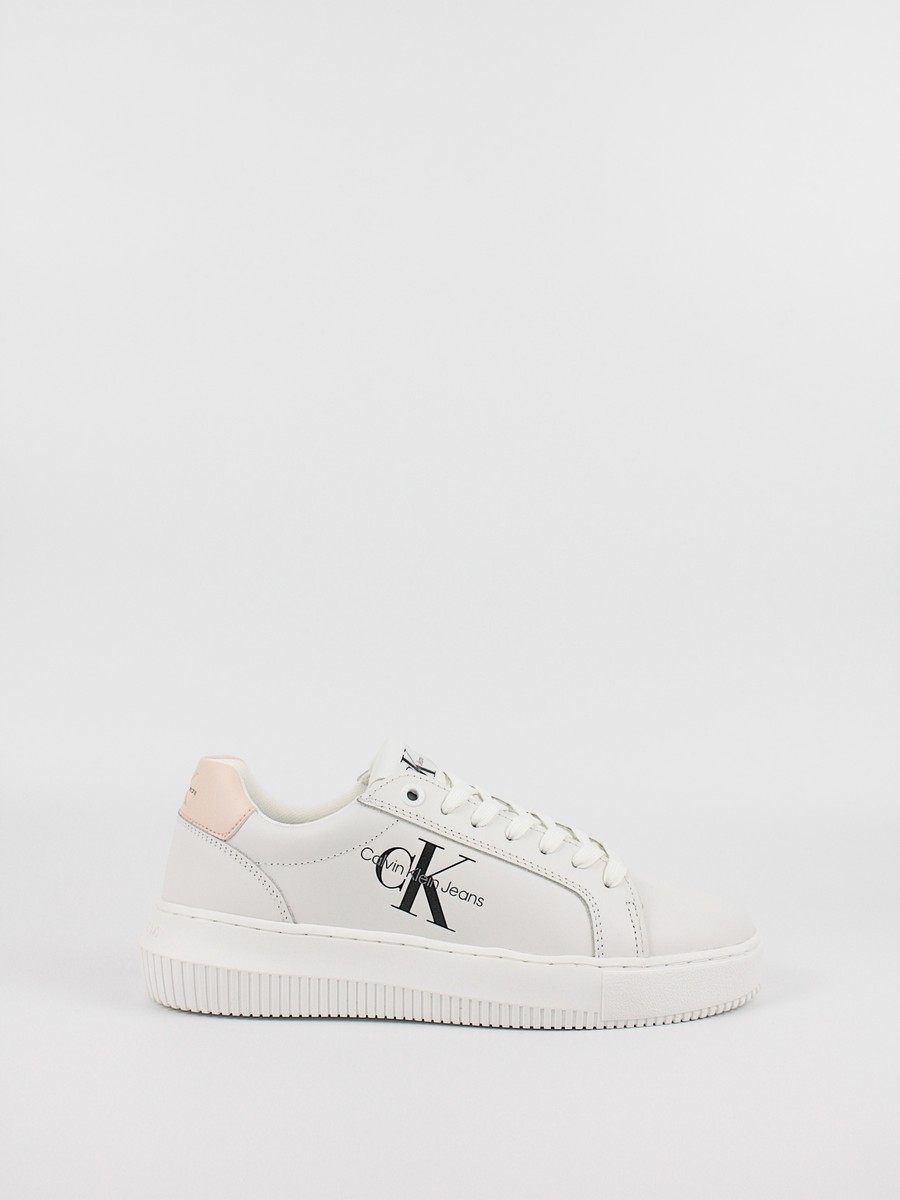 Γυναικεία Sneaker Calvin KLein Chunky Cupsole Laceup Mon Lth Wn YW0YW00823-02T Ασπρο