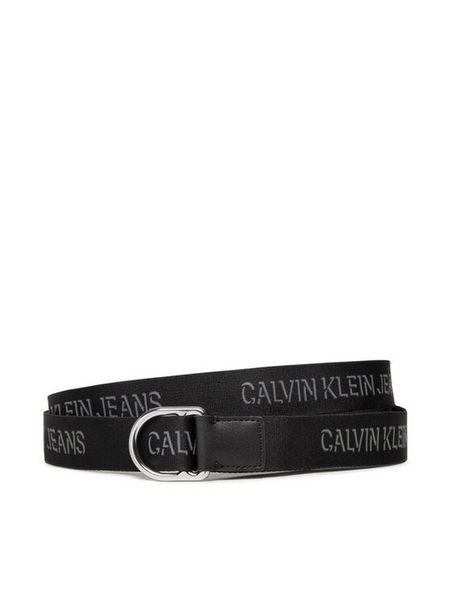 WOMEN BELT CALVIN KLEIN SLIDER D-RING BELT 30MM K60K608362-BDS BLACK FABRIC