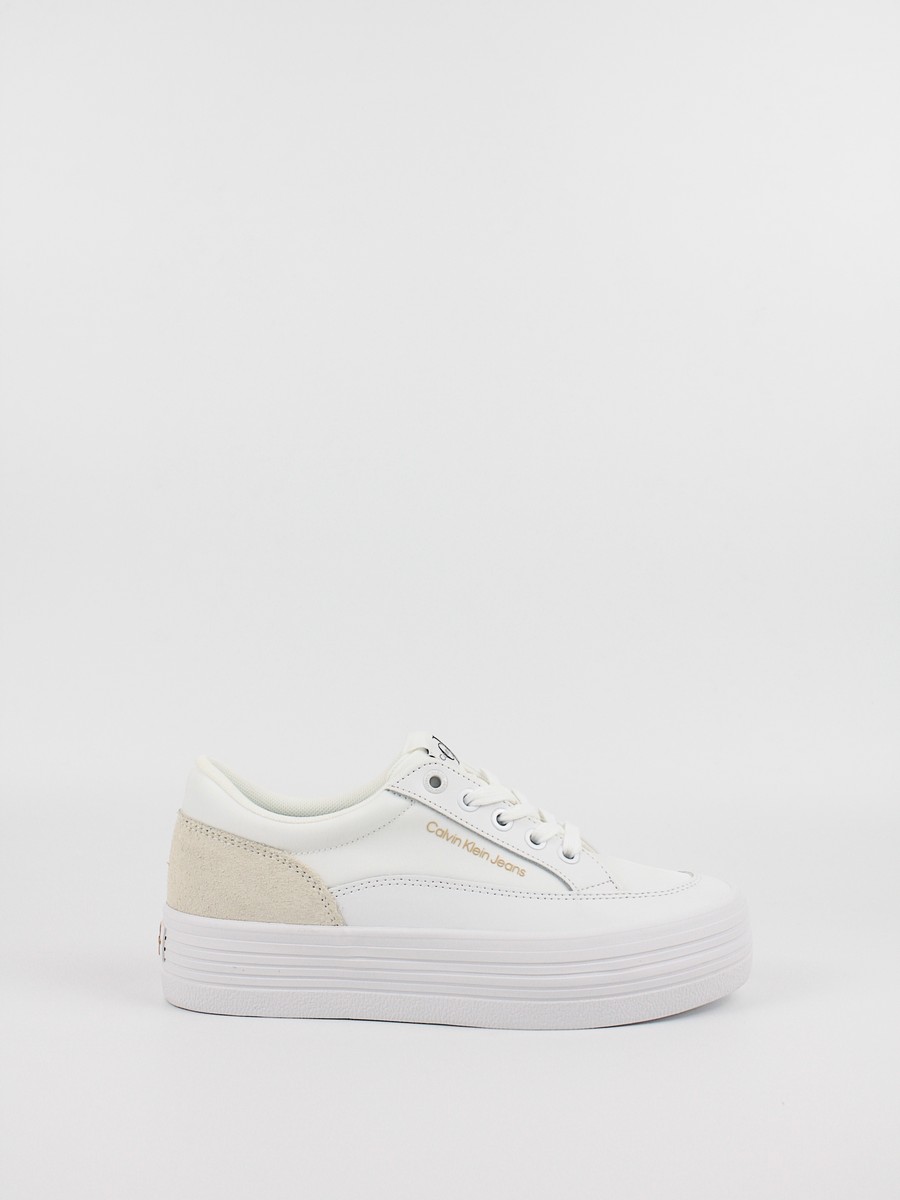 Γυναικεία Sneaker Calvin KLein Vulk Flatform Low Wrap Around Logo YW0YW00864-YBR Ασπρο