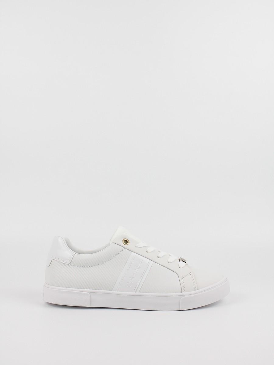 Γυναικεία Sneaker Calvin KLein Low Profile Vulc Lace Up HW0HW01369-0K8 Ασπρο