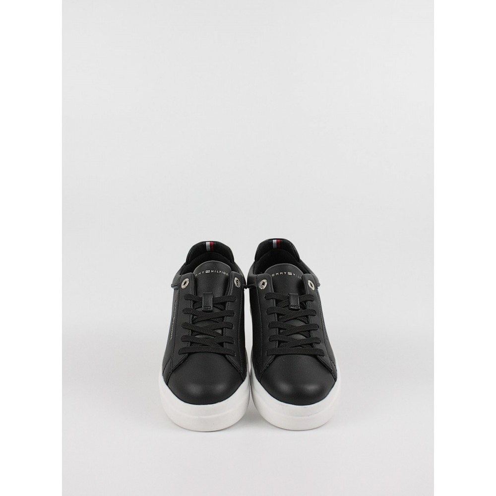 Γυναικεία Sneaker Tommy Hilfiger Th Feminine Leather Sneaker FW0FW06511-0GL Μαύρο