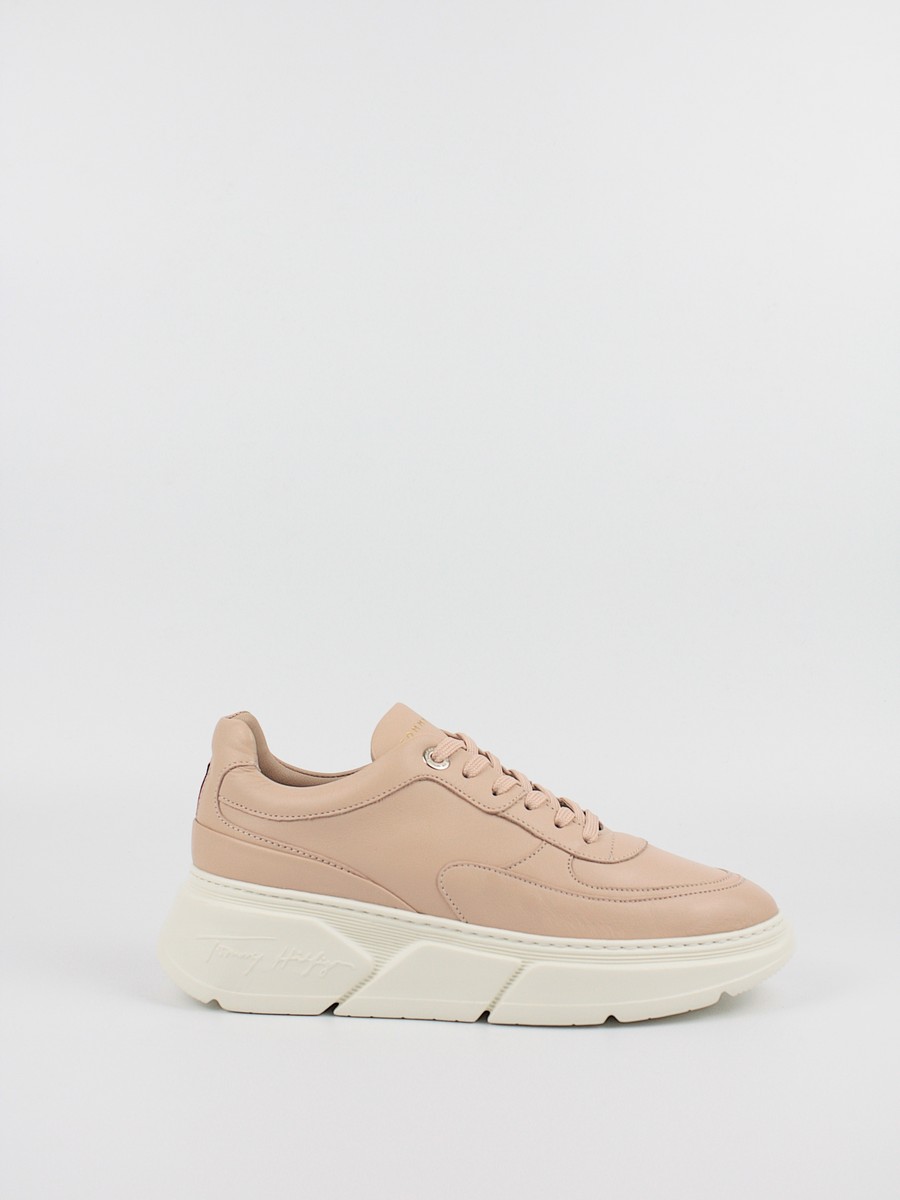 Women Sneaker Tommy Hilfiger Chunky Leather Sneaker FW0FW06855-TRY Nude