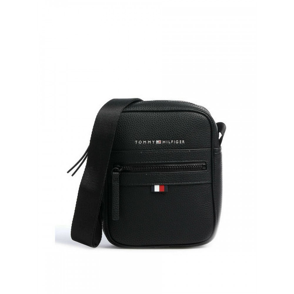 Ανδρικό Τσαντάκι Χιαστή Tommy Hilfiger Essential Pu Mini Reporter AM0AM09504-BDS  Μαύρο