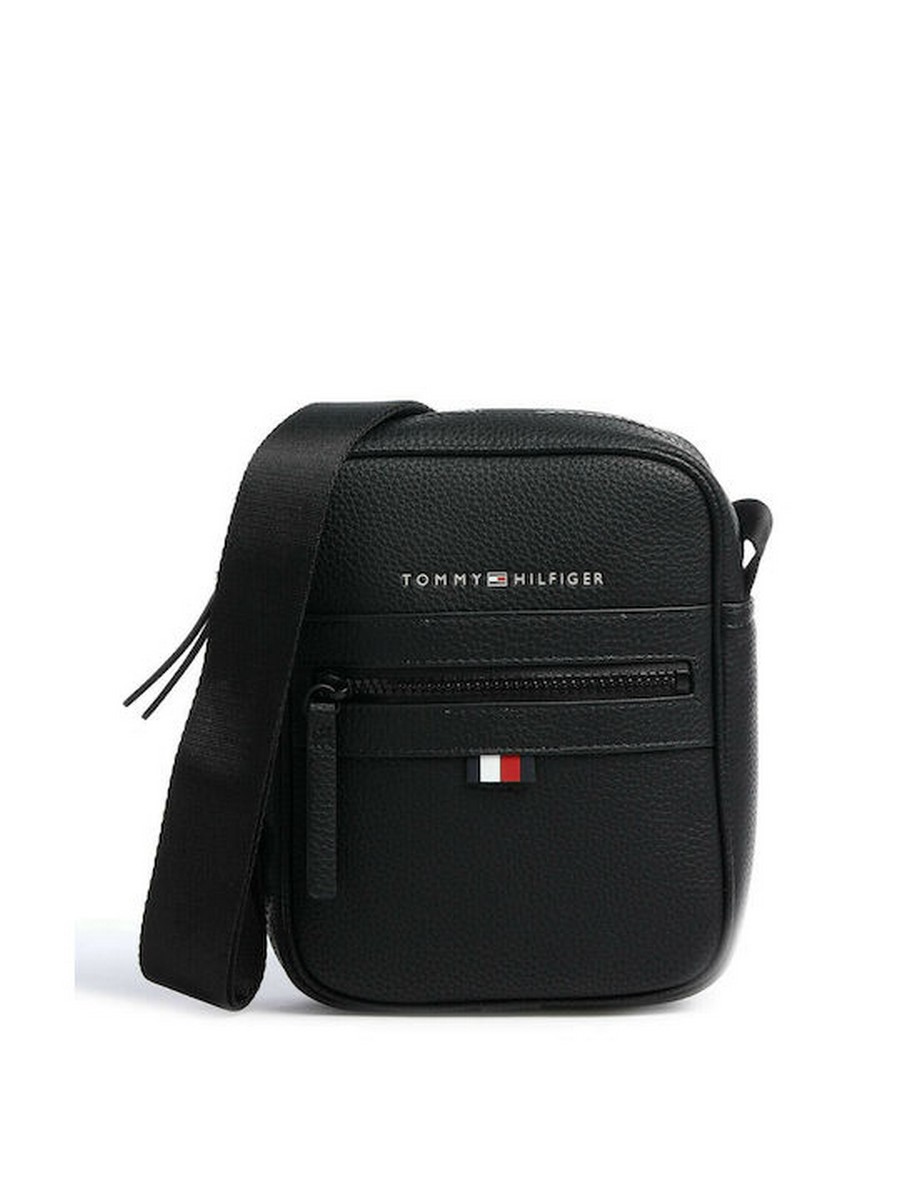 Men Backpack Monogram Tommy Hilfiger Essential Pu Mini Reporter AM0AM09504-BDS Black