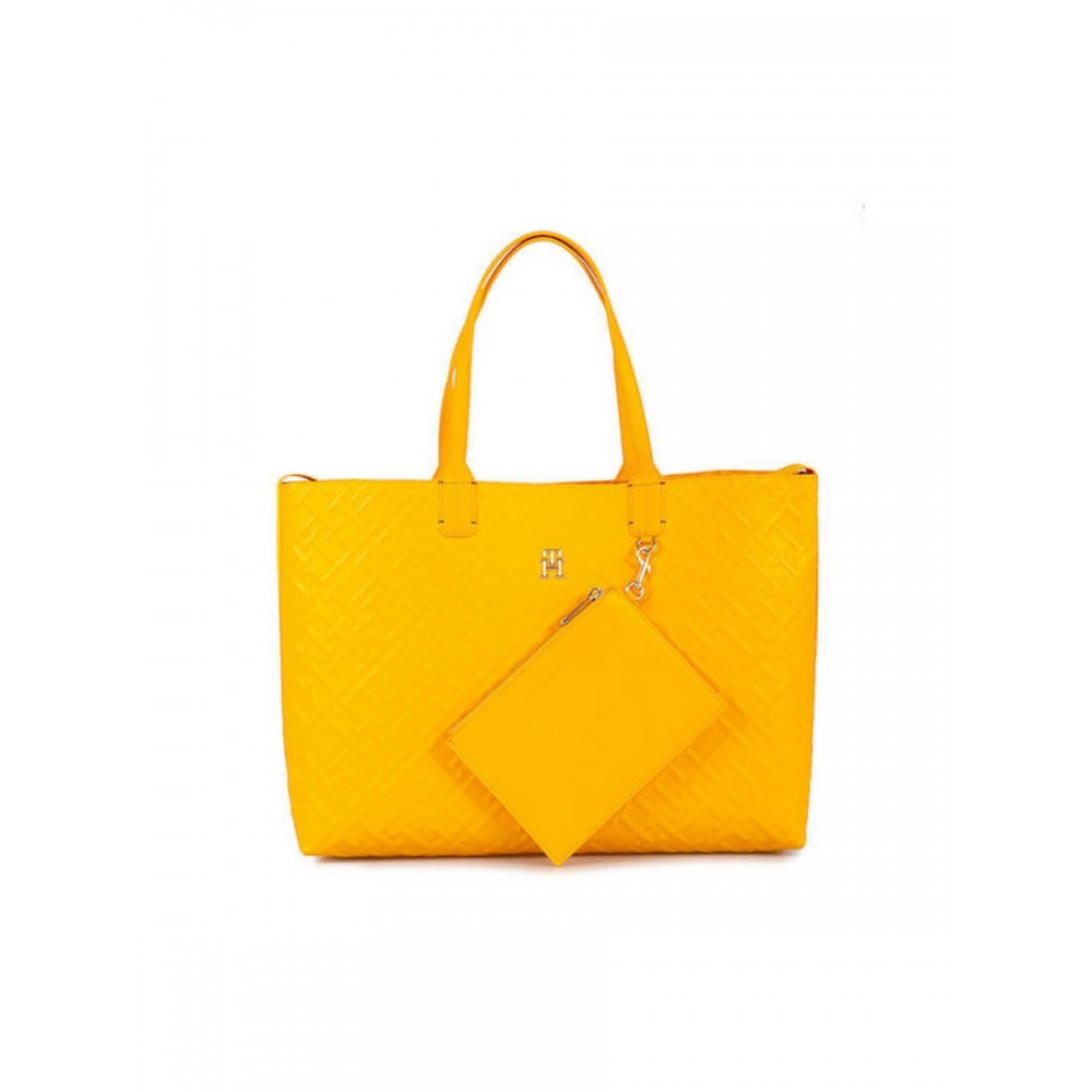 Women Bag Tommy Hilfiger Iconic Tommy Tote Mono AW0AW14374-ZEW Yellow