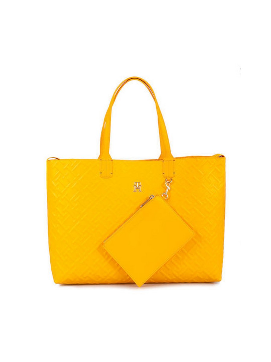 Women Bag Tommy Hilfiger Iconic Tommy Tote Mono AW0AW14374-ZEW Yellow