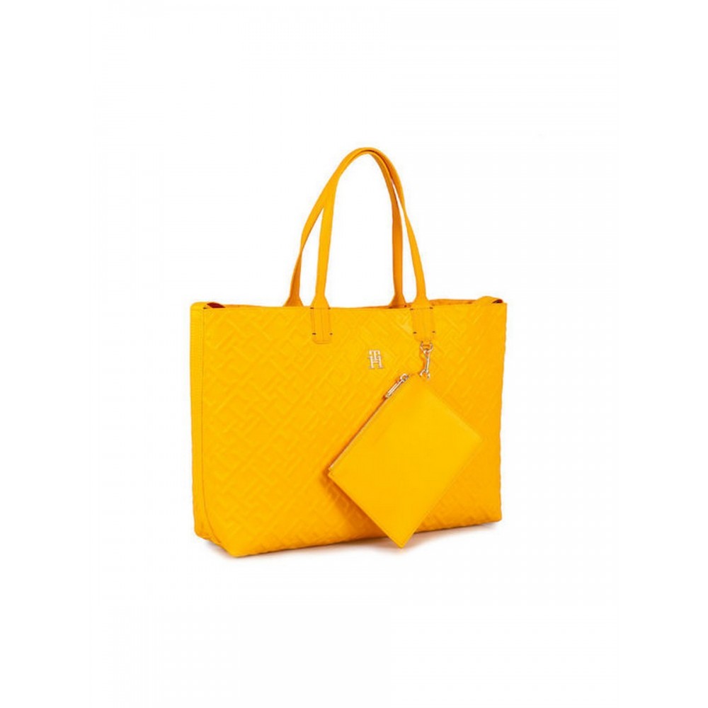 Women Bag Tommy Hilfiger Iconic Tommy Tote Mono AW0AW14374-ZEW Yellow