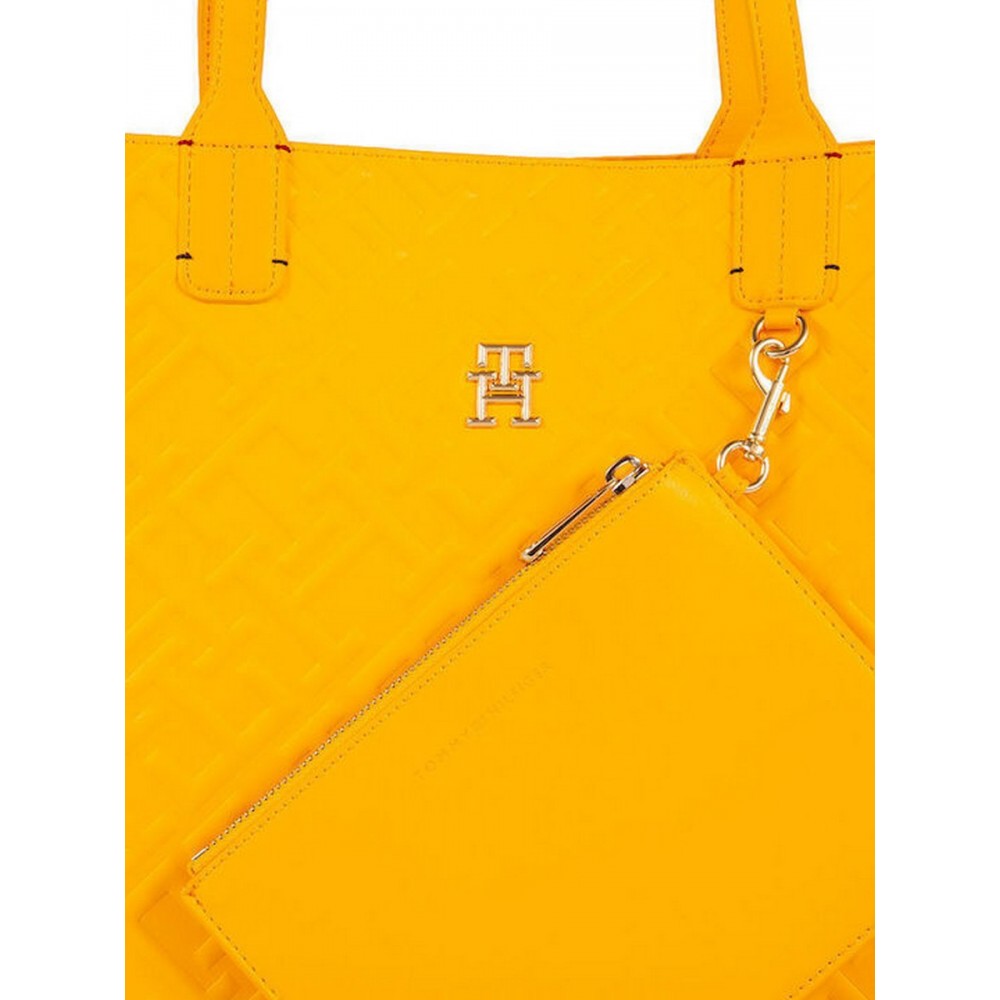 Women Bag Tommy Hilfiger Iconic Tommy Tote Mono AW0AW14374-ZEW Yellow