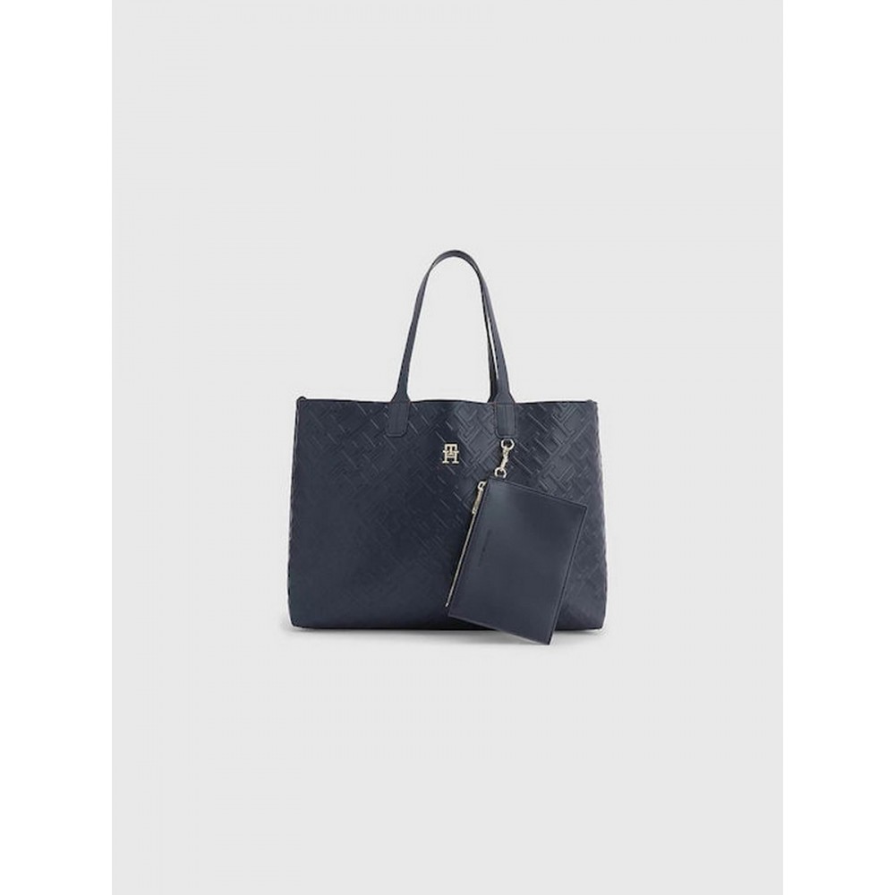 Women Bag Tommy Hilfiger Iconic Tommy Tote Mono AW0AW14374-DW6 Blue
