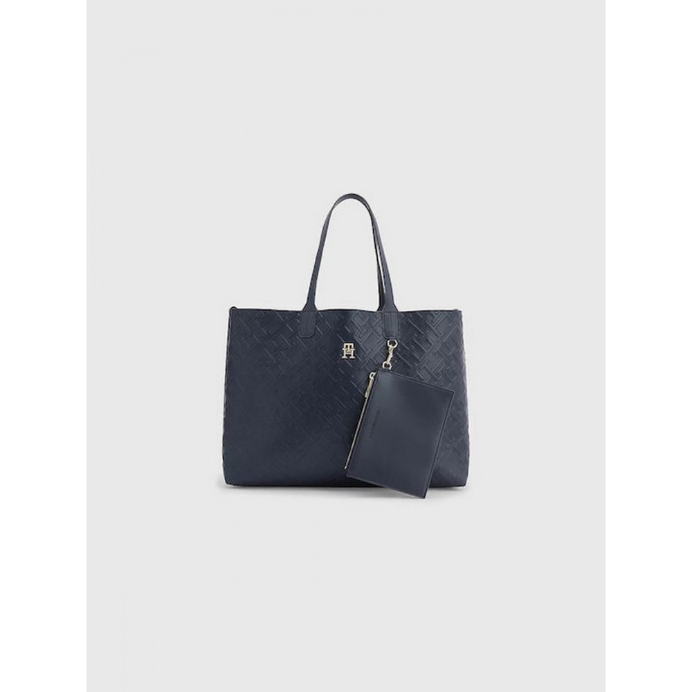 Γυναικεία Τσάντα Tommy Hilfiger Iconic Tommy Tote Mono AW0AW14374-DW6 Μπλε