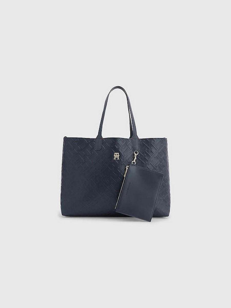 Women Bag Tommy Hilfiger Iconic Tommy Tote Mono AW0AW14374-DW6 Blue