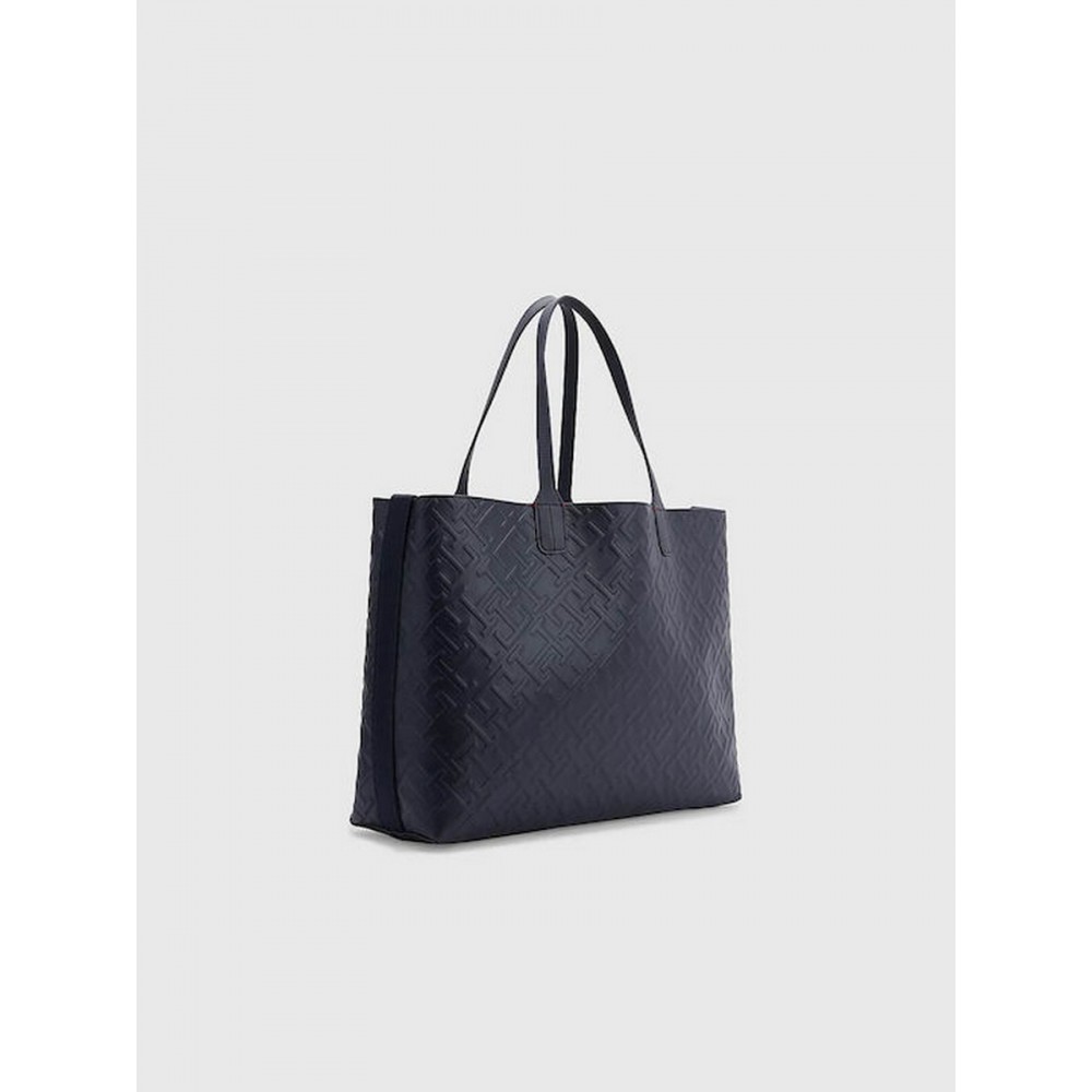 Γυναικεία Τσάντα Tommy Hilfiger Iconic Tommy Tote Mono AW0AW14374-DW6 Μπλε