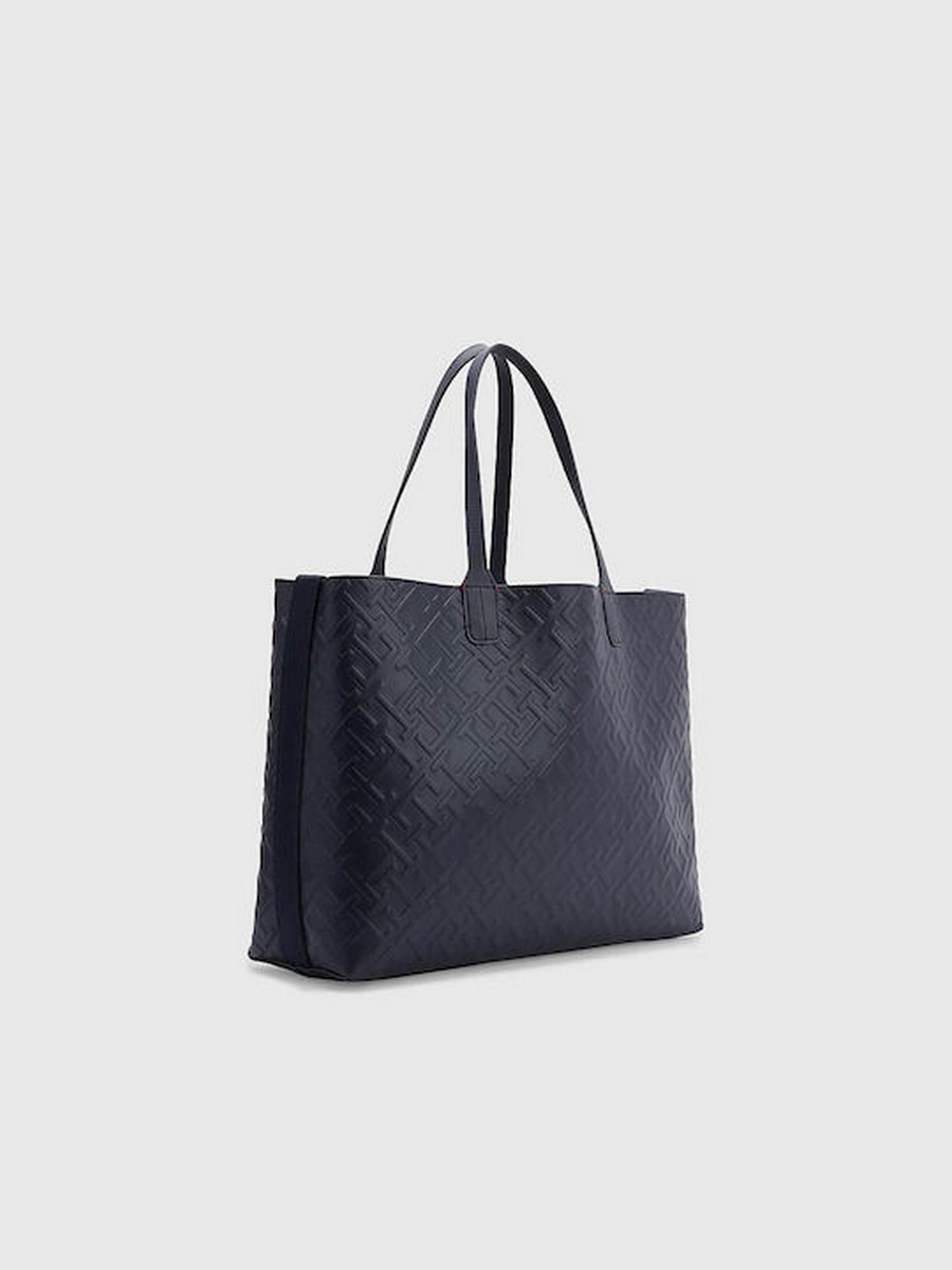 Γυναικεία Τσάντα Tommy Hilfiger Iconic Tommy Tote Mono AW0AW14374-DW6 Μπλε