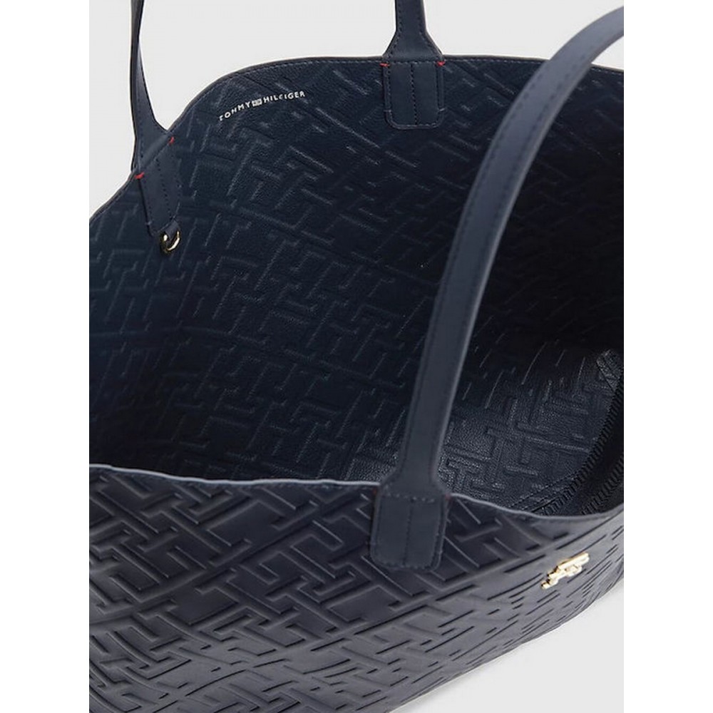 Γυναικεία Τσάντα Tommy Hilfiger Iconic Tommy Tote Mono AW0AW14374-DW6 Μπλε