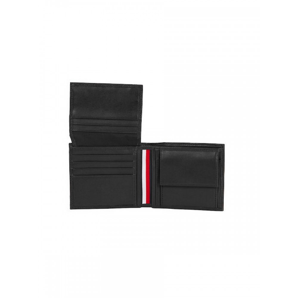 Men Wallet Tommy Hilfiger Th Central Cc Flap and Coin AM0AM10612-BDS Black