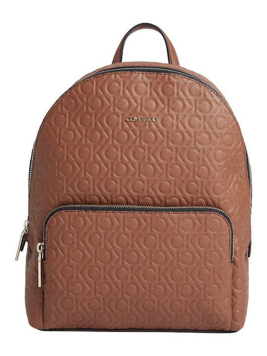 Women's Shoulder Bag Calvin Klein CK Must Campus Backpack Embossed K60K610173-HJJ Brown