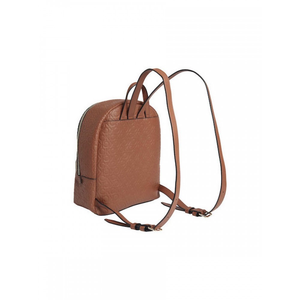Women's Shoulder Bag Calvin Klein CK Must Campus Backpack Embossed K60K610173-HJJ Brown