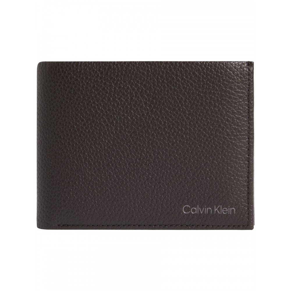 Men Wallet Calvin Klein Warmth Trifold 10cc W/Coin L K50K507969-BAW Brown