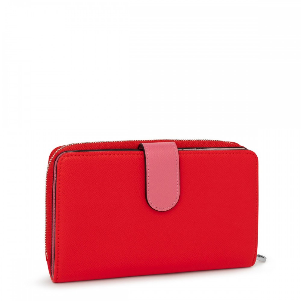 Women s Wallet Tous Billetera M. New Dubai Saffiano 2001689817 Red