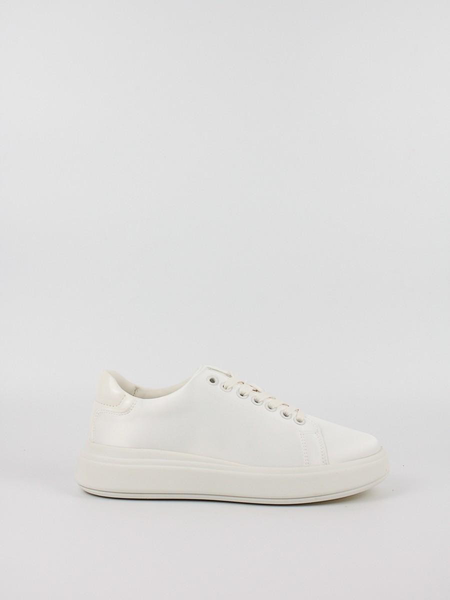 Women's Sneakers Calvin KLein Raised Cupsole Lace Up -Satin HW0HW01426-YBJ Marshmallow